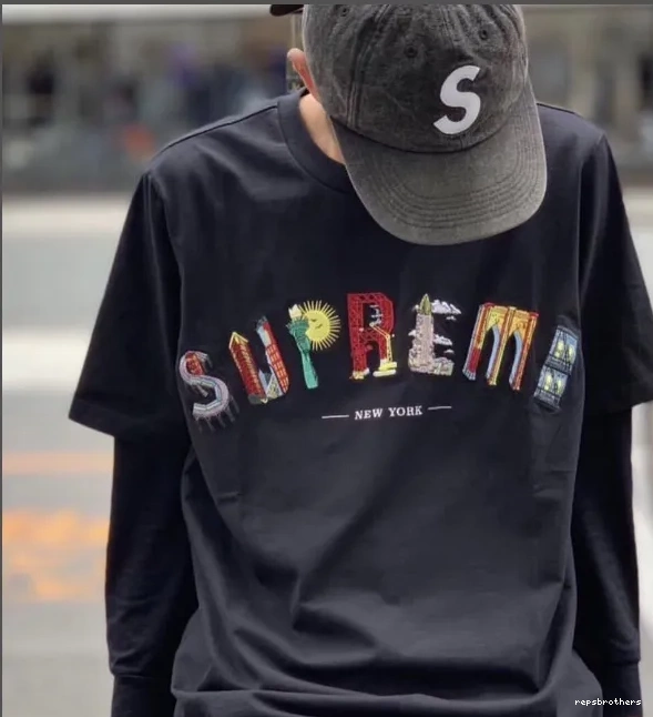 and T-shirt L White Black S Rainbow Arc 19SS Tee Embroidery City City Short Logo Arc sleeved XL M 0716